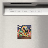 Lunar Chinese New Year of the Dragon 2024 SqM1 Magnet (In Situ (Geschirrspüler))