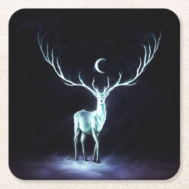 Lunar Deer Protector Rechteckiger Pappuntersetzer
