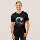 Lunar Dragon Over Fiery Mountains Tri-Blend Shirt (Vorderseite voll)