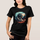Lunar Dragon Over Fiery Mountains Tri-Blend Shirt (Vorderseite)