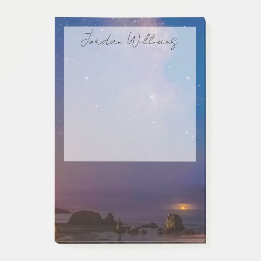 Lunar Eclipse & Milky Way | Bandon Beach, Oregon Post-it Klebezettel (Vorderseite)