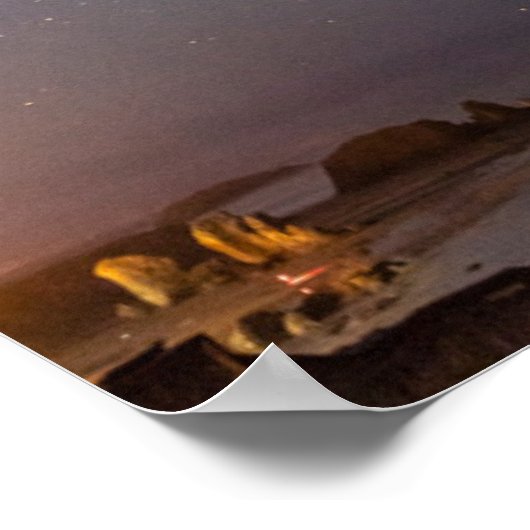 Lunar Eclipse & Milky Way | Bandon Beach Oregon Poster (Ecke)