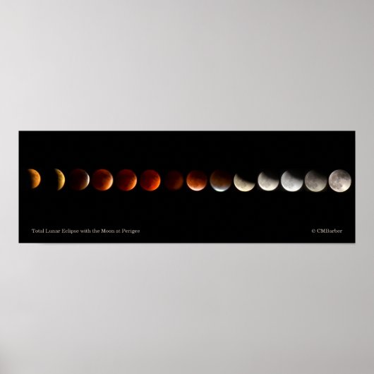 Lunar-Eclipse mit dem Mond in Perigee Poster (Vorne)