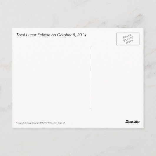 Lunar Eclipse Postkarte insgesamt (Rückseite)