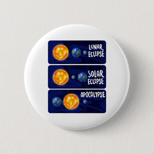 Lunar Eclipse Solar Apokalypse Astrologie Button (Vorderseite)