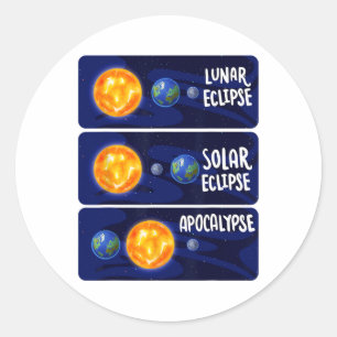 Lunar Eclipse Solar Apokalypse Astrologie Runder Aufkleber