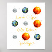 Lunar Eclipse Solar Eclipse und Apokalypse Funny s Poster (Vorne)