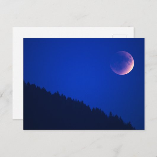 Lunar Eclipse über Wald | Zug, Schweiz Postkarte (Vorne/Hinten)