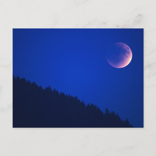 Lunar Eclipse über Wald | Zug, Schweiz Postkarte (Vorderseite)