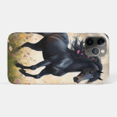 Lunar Elegance: Schwarzes Fantasy - Pferd mit dem Case-Mate iPhone Hülle (Rückseite (Horizontal))