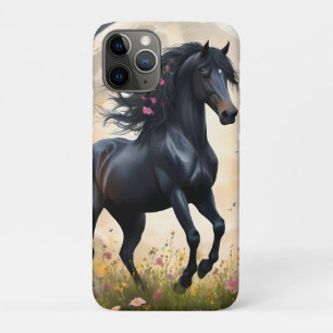 Lunar Elegance: Schwarzes Fantasy - Pferd mit dem Case-Mate iPhone Hülle