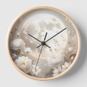 Lunar Floral Timepiece: Ethereal White Peonies & B Uhr (Vorderseite)