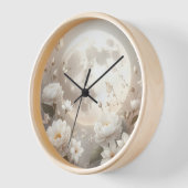 Lunar Floral Timepiece: Ethereal White Peonies & B Uhr (Winkel)