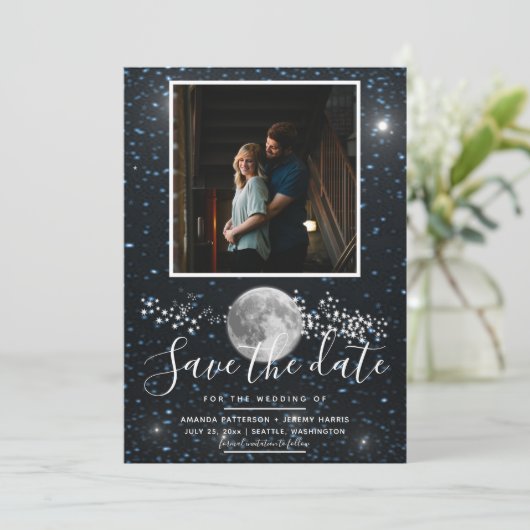 Lunar Foto Save the Date einladen (Stehend Vorderseite)