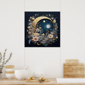 Lunar Garden Wreath Poster (Küche)
