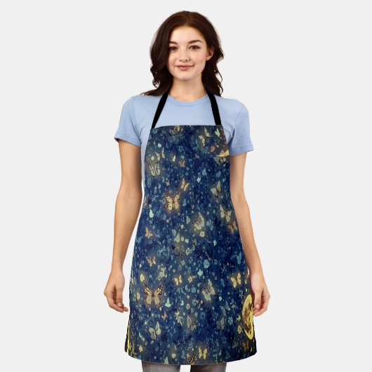 Lunar Glow Celestial Moon & Butterflies Cooking Schürze (Getragen)