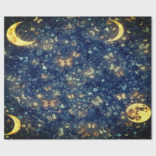 Lunar Glow Celestial Moon  Geschenkpapier (Flach)