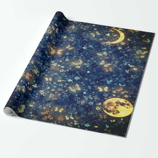 Lunar Glow Celestial Moon  Geschenkpapier (Ungerollt)