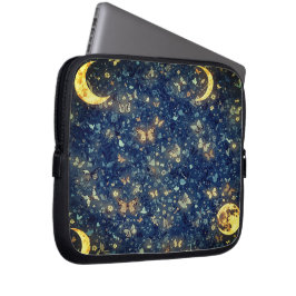 Lunar Glow Cosmic Blue Night Garden Laptopschutzhülle