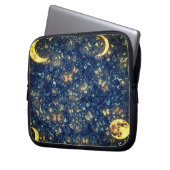 Lunar Glow Cosmic Blue Night Garden Laptopschutzhülle (Vorderseite Links)