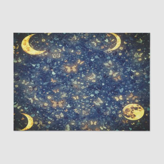 Lunar Glow Cosmic Night Garden Seidenpapier (Vorderseite)