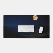 Lunar Glow Desk Mat - Vollmond über ruhiges Mund Schreibtischunterlage (Tastatur & Maus)