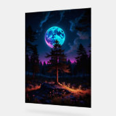 Lunar Glow Forest - ruhige kosmische Nightscape Acrylschild (Winkel)