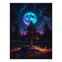 Lunar Glow Forest - ruhige kosmische Nightscape