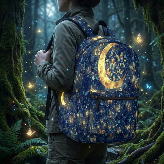 Lunar Glow Midnight Fantasy Garden Bedruckter Rucksack