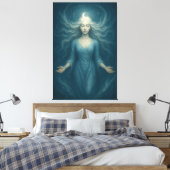 Lunar Goddess of Tranquil Light – Celestial Moon Leinwanddruck (Insitu (Schlafzimmer))