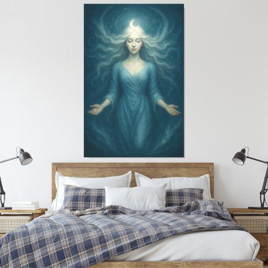 Lunar Goddess of Tranquil Light – Celestial Moon Leinwanddruck (Insitu (Schlafzimmer))