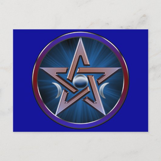 Lunar Goddess Pentagram Postcard Postkarte (Vorderseite)