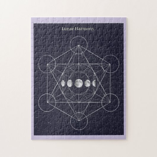 Lunar Harmony Monochrome Art Jigsaw Puzzle (Vertikal)