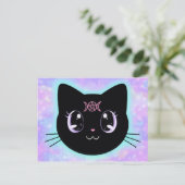Lunar Kitty Postkarte (Stehend Vorderseite)