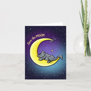 Lunar Liebe Tabby Cat Card Dankeskarte
