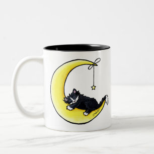 Lunar Liebe Tuxedo Cat Zwei-Tonen-Kaffee-Tasse Zweifarbige Tasse