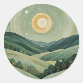 Lunar Lullaby Runder Aufkleber