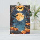 Lunar Lure: Anpassen Sie Ihren verzauberten Hallow Einladung (Stehend Vorderseite)