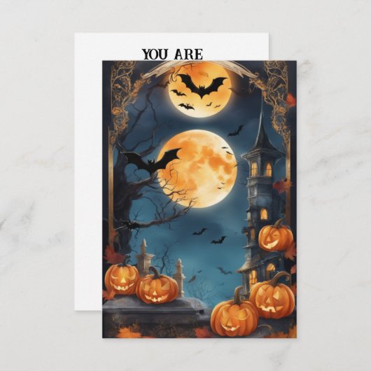 Lunar Lure: Anpassen Sie Ihren verzauberten Hallow Einladung (Vorne/Hinten)