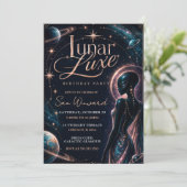 Lunar Luxe 21. Geburtstagsfeier Einladung (Stehend Vorderseite)
