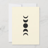 Lunar Luxe Black & Cream Moon Phase Wedding Einladung (Rückseite)