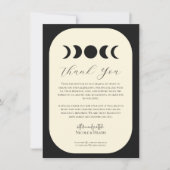 Lunar Luxe Black & Cream Moon Phase Wedding Einladung (Vorderseite)
