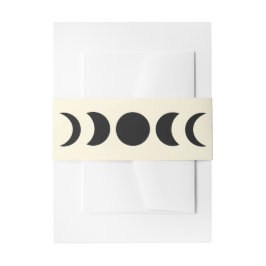 Lunar Luxe Black & Cream Moon Phase Wedding Einladungsbanderole