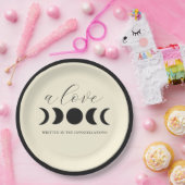 Lunar Luxe Black & Cream Moon Phase Wedding Pappteller (Party)