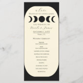 Lunar Luxe Black Cream Moon Phase Wedding Program Menükarte (Vorderseite)