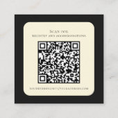 Lunar Luxe Black & Cream Moon Phase Wedding Quadratische Visitenkarte (Rückseite)