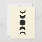 Lunar Luxe Black & Cream Moon Phase Wedding RSVP Einladung (Rückseite)