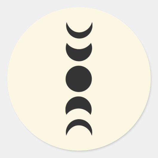 Lunar Luxe Black & Cream Moon Phase Wedding Runder Aufkleber (Vorderseite)