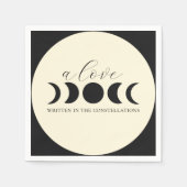 Lunar Luxe Black & Cream Moon Phase Wedding Serviette (Vorderseite)