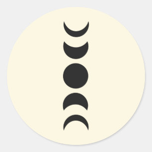 Lunar Luxe Schwarz & Creme Mondphase Hochzeit  Runder Aufkleber